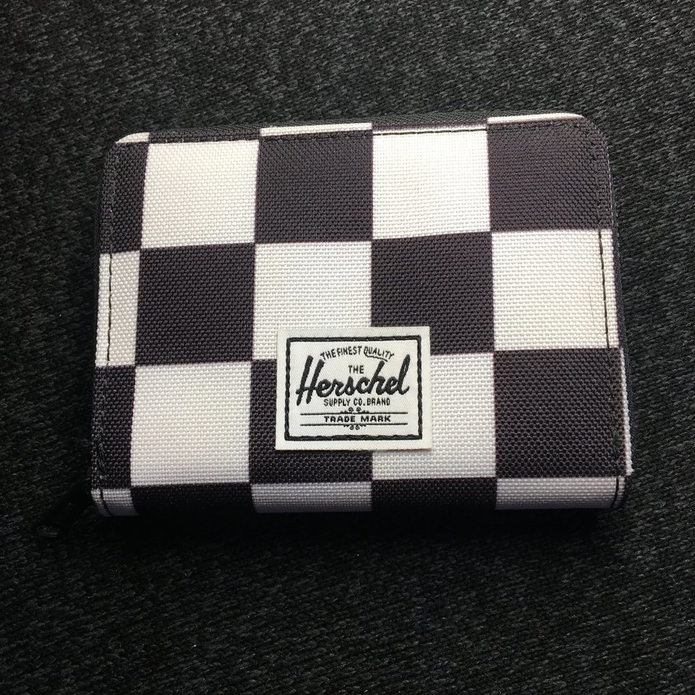 Herschel Tyler Zipper Wallet - Black and White Checker